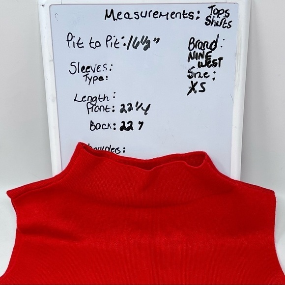 Nine West Women’s Orange Mock Neck Sleeveless Pull On Knit Top Size XS Stretch - Picture 8 of 12